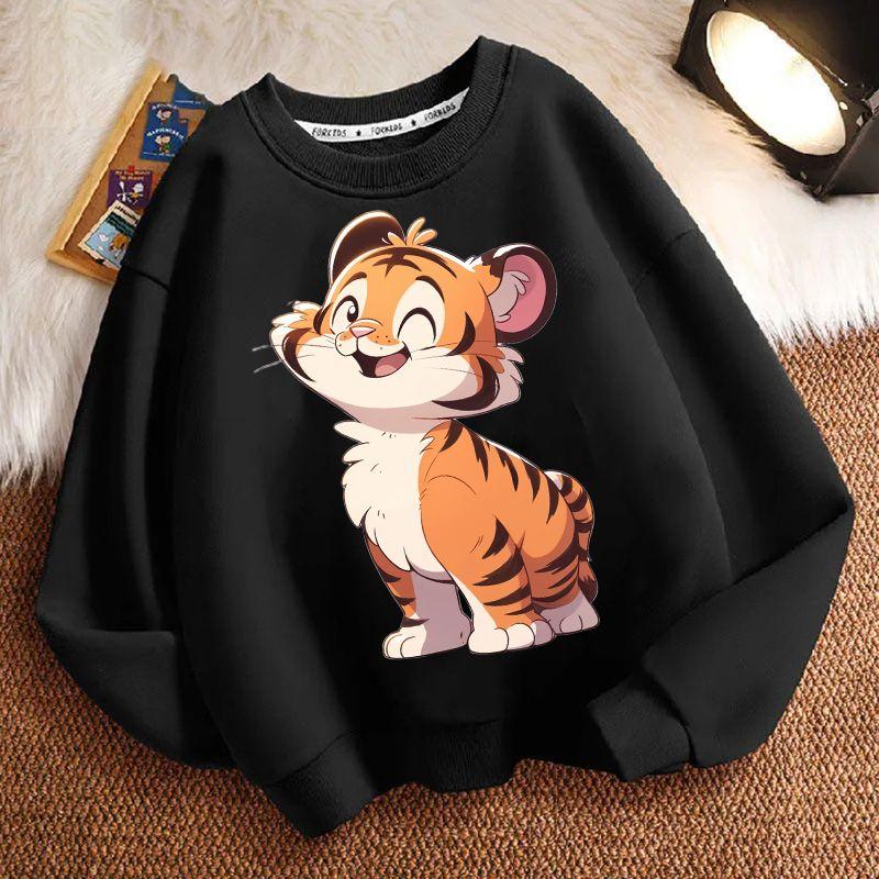 Cute Little Tiger Hoodie for Children, Casual Jacket for Boys and Girls Spring and Autumn