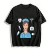 Nurse Themed Print Casual Top Medical Element Fashion Short Sleeve Pure Cotton T-shirt