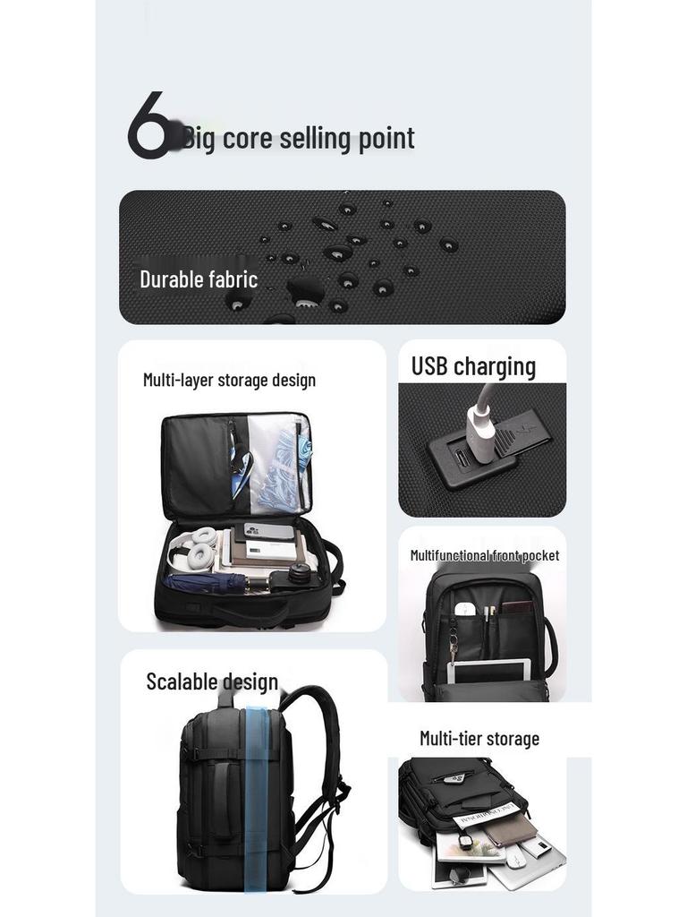 Multi-Functional Travel & Business Backpack with Large Capacity & Charging Port