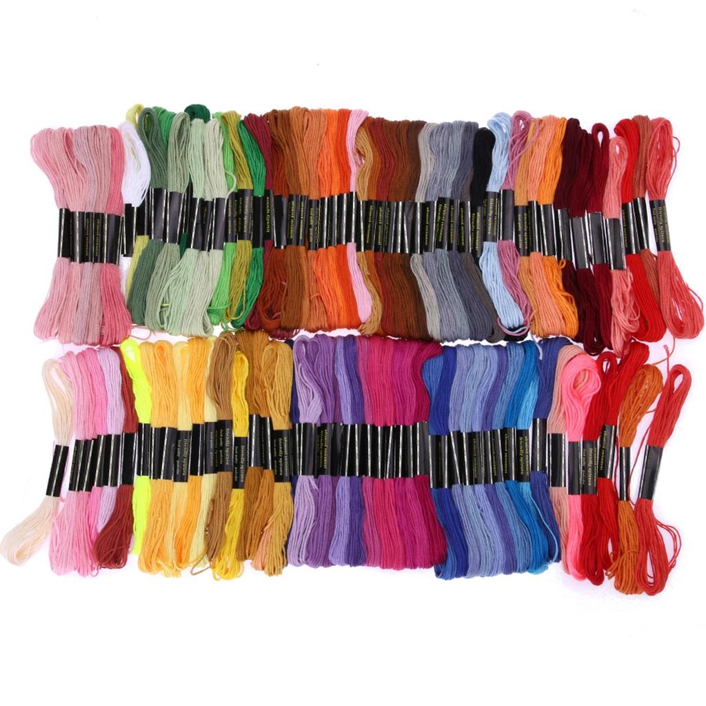 100 Colors Cross Stitch Cotton Embroidery Thread Multifunctional Embroidery Floss Embroidery Floss Set for Needle-Threading Tool
