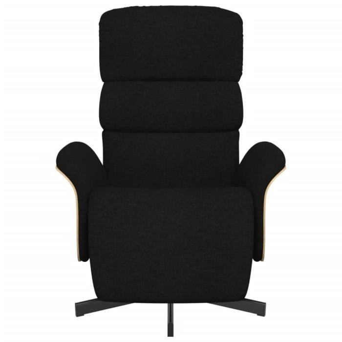 VidaXL Fauteuil inclinable avec repose-pieds noir tissu 356603