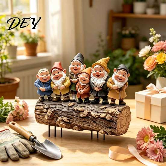 Metal Ground Stakes Six Dwarfs Garden Stake, 2D Acrylic Yard Art Fairy Tale Decoration for Holidays Decoration, Waterproof Outdoor Sign Lawn