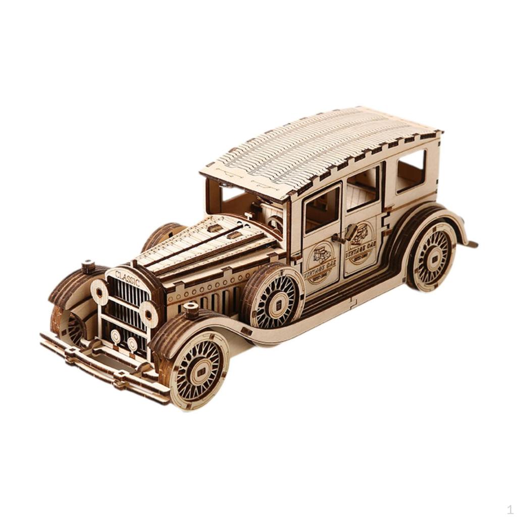3D Wooden Puzzle Model Car Kits Jigsaw Toy Crafts,Ornament,Handicraft,Retro Building
