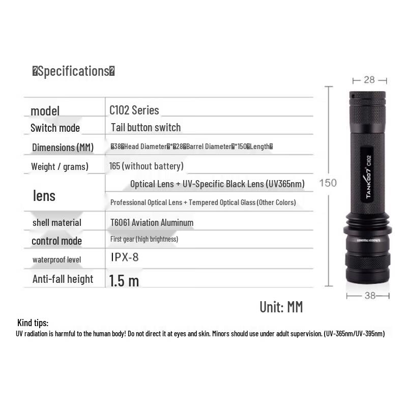 TANK007 CI02 LED Waterproof Flashlight