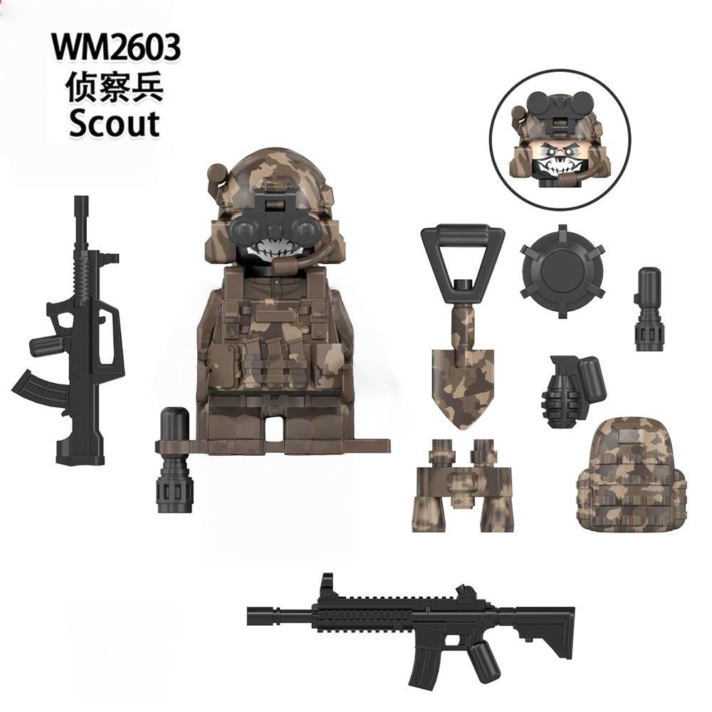 WM6147 WM6168 Vojenská série SWAT Speciální jednotky Stavebnice Komando Voják Městská policie Čepice Mini Akční figurka Hračky