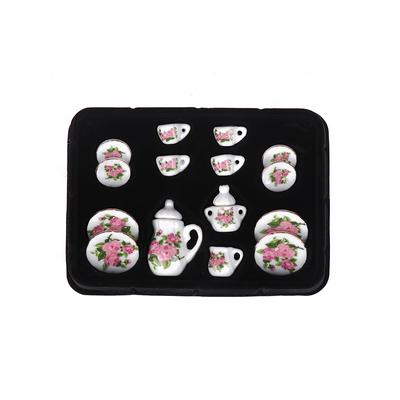 1Zestaw 1:12 Miniaturowy domek dla lalek Porcelana Ceramiczny zestaw filiżanek do herbaty Zastawa stołowa Kuchnia Domek dla lalek Czajnik Zabawki DIY