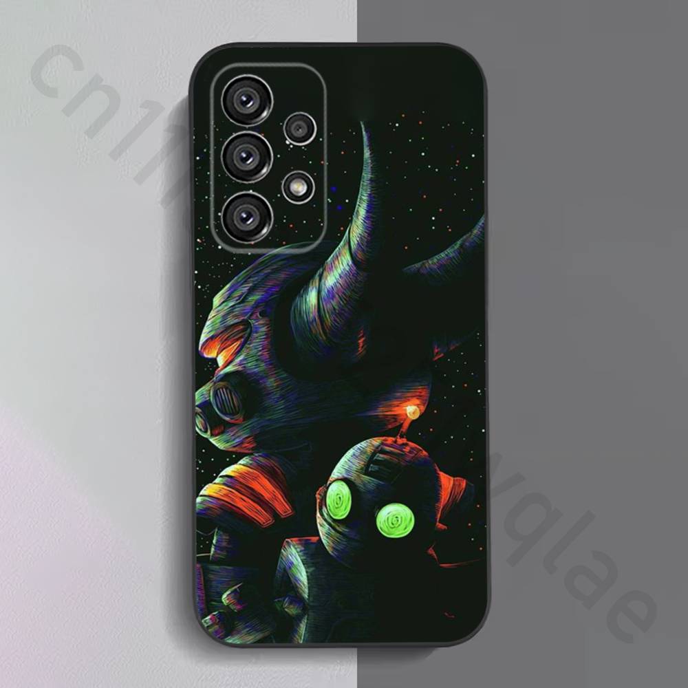 R-Ratchet Clank Handyhülle für Samsung S25 S24 S23 FE S22 S21 S20 FE plus Ultra Schwarz weiche Hülle