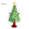 Decorative Glass Tree with Star Glazed Christmas Figurine, Colorful Miniature Xmas Decor, Handcrafted Decoration Table Centerpiece for Home