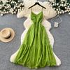 Pure desire style French suspender dress women's summer waist and thin temperament high-end long dress vacation style