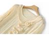 Korean Sweet Style 3D Floral Ribbon Wool Knit Top with Hollow Long Sleeves