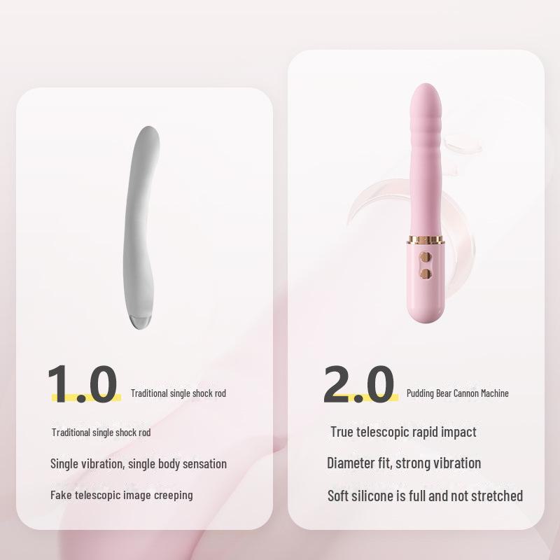 Mystery Ji Bear Pudding Pink Vibrating Adult Pleasure Device - Telescopic Masturbation Toy (50/Box)