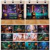 Halloween Wall Art Decor AI Spooky Pumpkin Candy House Gothic Cemetery Poster Horror Fantasy Room Decor Mystery Festive Holiday Background Painting
