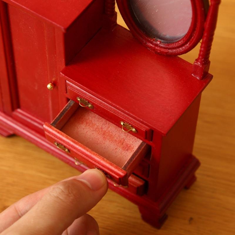Vintage Miniature Dressing Table 1:12 Scale Doll House Furniture with Simulation Details for Doll House Enthusiasts