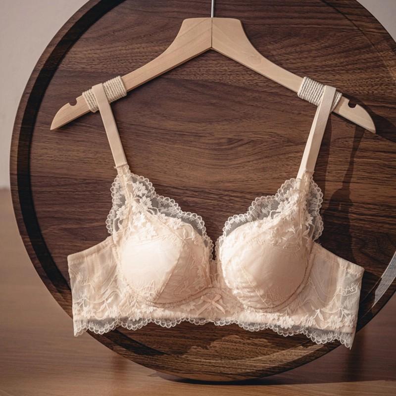 Black Lace Deep V Push Up Bra For Women