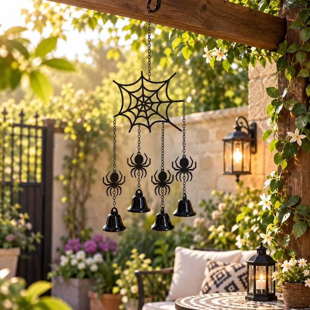 Moon Star Halloween Wind Chimes Spider Garden Patio Decoration Decorative Wind Chime  Garden