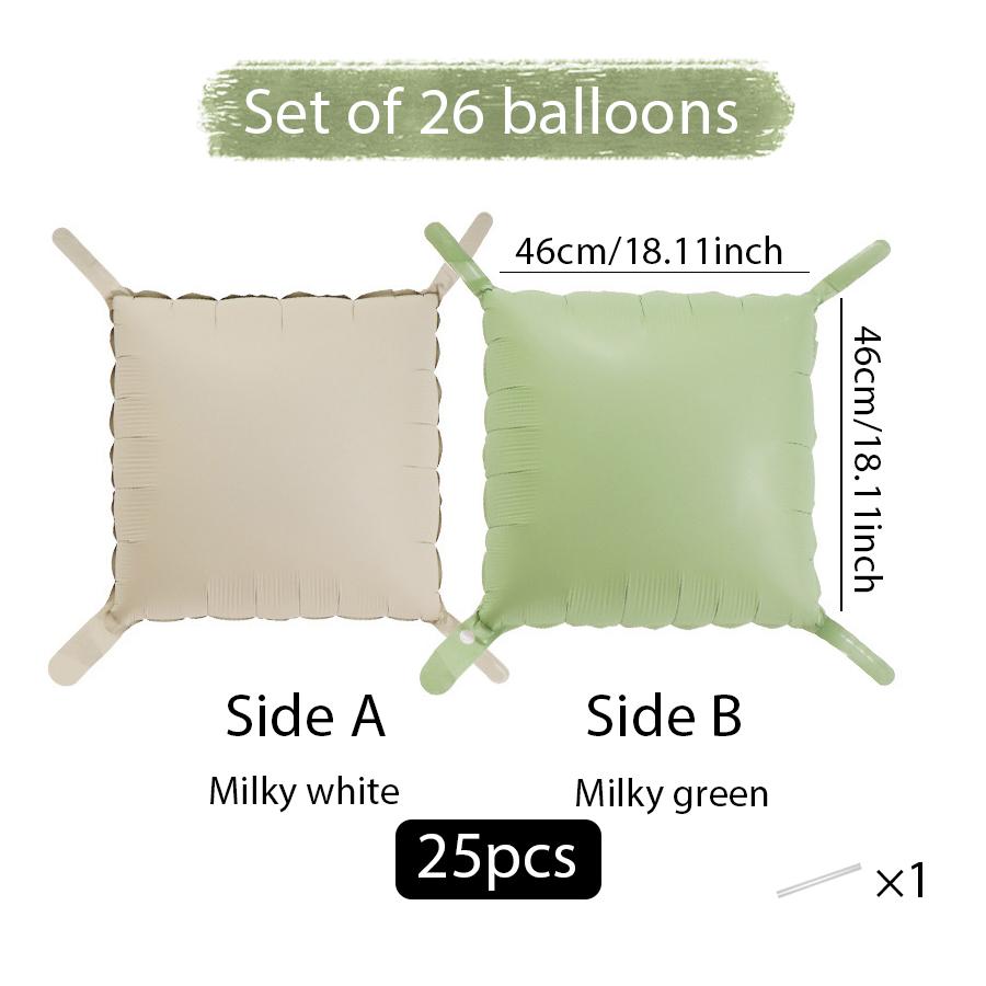 25 Pieces of Double-Sided Square Aluminum Foil Balloon Walls for Anniversary Wedding Season Valentine's Day Birthday Party