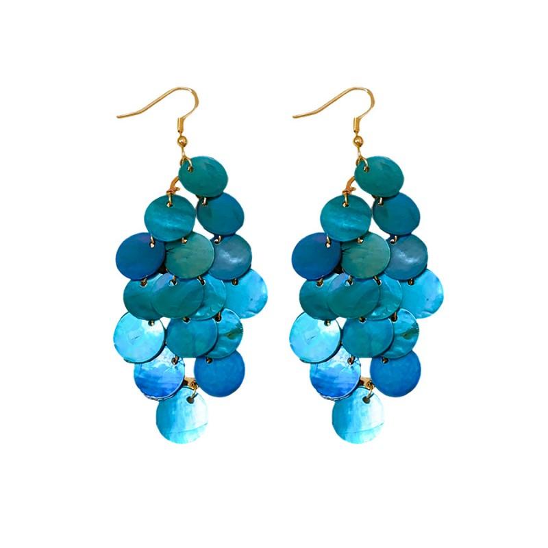 Urlaubsstil Muschel Runde Quaste Ohrringe Klein Frisch Mode Vielseitig Minimalistisch Ohrhaken Design Einzigartiger Schmuck Damen