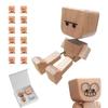 Sets Shaking Feet Woodens Doll with 12Pcs Magnetic Expressions, Handmade Shaking Wooden Man Car Dashboard Decoration