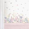 Boho Watercolor Floral Butterfly Wall Decals Peel and Stick Stickers for Kids Bedroom Nursery Playroom Decor