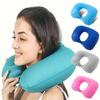 Car Portable Neck Protection U-shaped Compression Inflatable Pillow, Outdoor Nap, Camping, Travel Flocking PVC Airplane Pillow