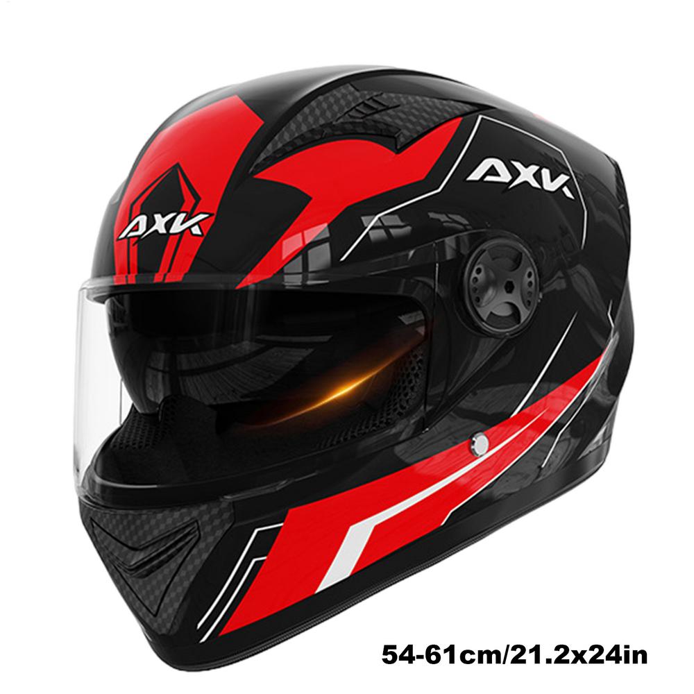 

Duals Visor Motorcycle Headwear Full Face Street Bike Headgear with Duals Visor Mountain Bike Headwear for Adults Men and Women червоний