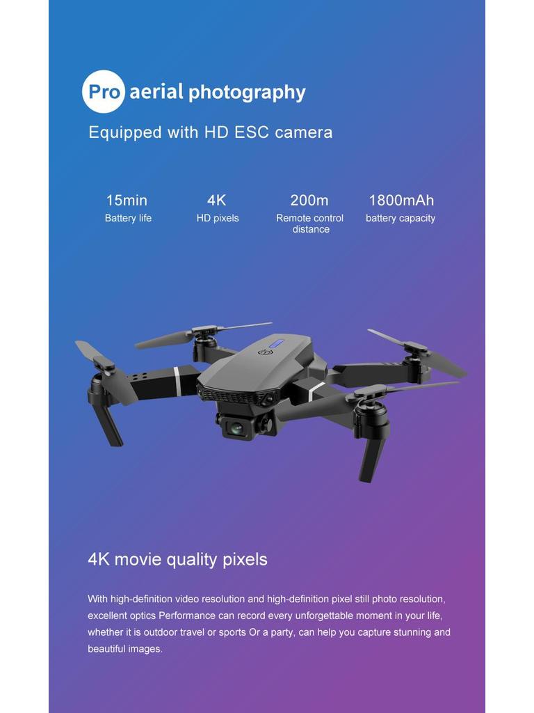 E88 Folding HD Dual Camera Quadcopter Drone for Aerial Photography