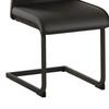 2-piece Set of Black PU Dining Chairs: Black Metal Legs, Ergonomic Design, Comfort and Aesthetics In One.