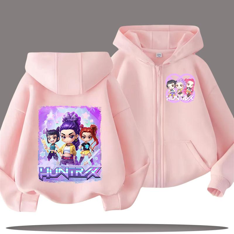 Hoodies Sweatshirts Mädchen Kinder Reißverschluss-Sweatshirt Cartoon-Druck Mode-Hoodie Kinderbekleidung Kleines Mädchen Sweatshirt Top