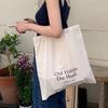 Simple Letters Large Capacity Shoulder Canvas Bag