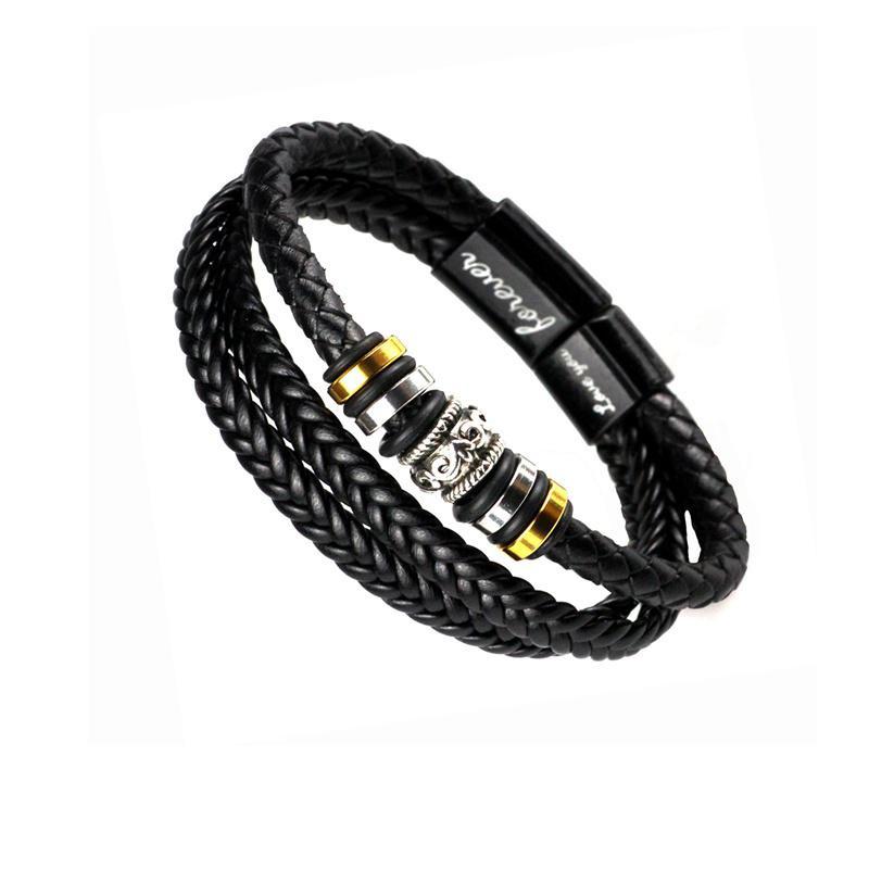 Urob si sám kožený ručne vyrobený náramok z kože tkaný viacvrstvový pánsky kožený náramok Vintage náramok YSL