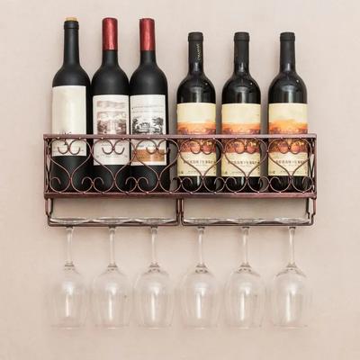 1 pièce Porte-bouteilles Porte-verres à pied Présentoir Étagère de bar Mural Support Hanger Verres à champagne Organisateur de bar pour cuisine