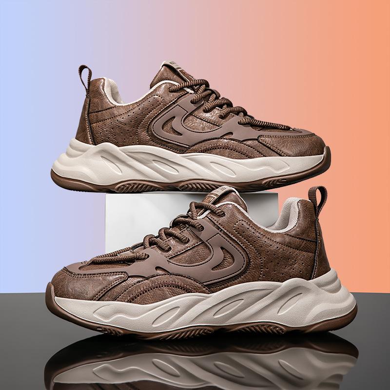 Premium Teen Retro Versatile Sneakers Versatile Dad Trendy Shoes Men Go Out Commuting Heightening Casual Shoes