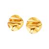 Geometric Baroque-Style Stainless Steel Round Pleated Earrings for Women - Personalized, Exaggerated Studs