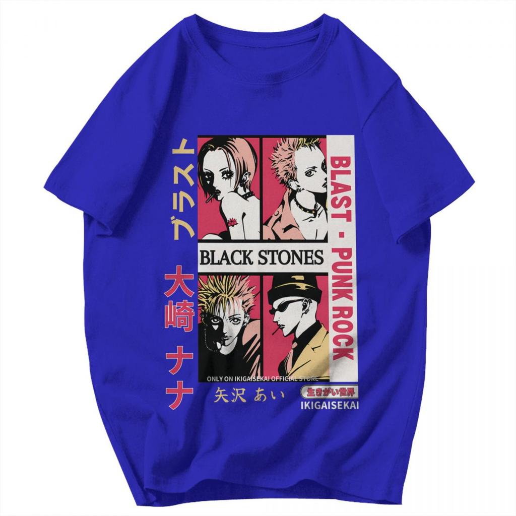 Men T Shirt Japanese Anime Black Stones Nana Osaki Retro Gifts Y2K Graphic Anime Unisex Tops T Shirts