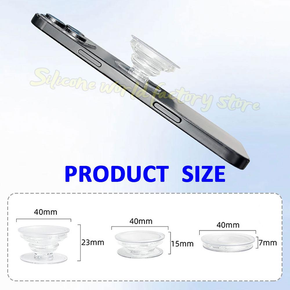 Silicone World Transparent Foldable Phone Socket Finger Grip Holder GripTok Posket Handle Resin Glue DIY Mobile Phone Stand Base