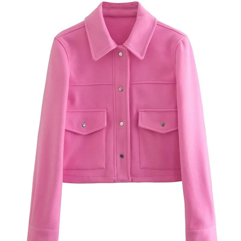 Fashion Jackets for Womens Autumn Fashion Solid Front Pockets Button Long Sleeve Jacket Elegant Woman Casual Outerwear Coat