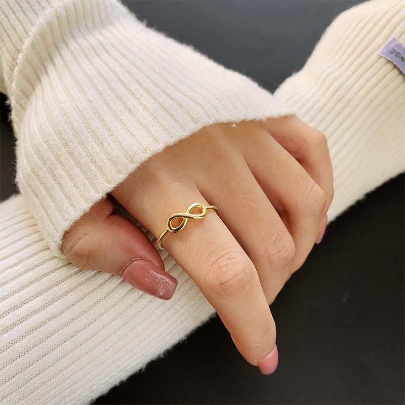 NEW Originality 18K Gold Cross Alphanumeric 8 Couple Rings For Women Original Sterling S925 Silver Anniversary Gift Jewelry