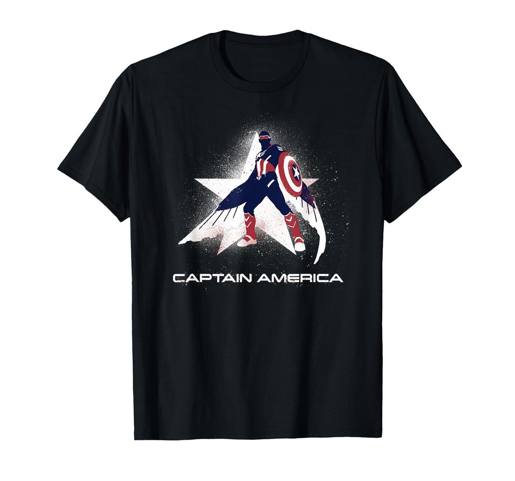 Marvel Captain America: Brave New World Spray Stencil Style T-Shirt