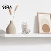 Exquisite Hair Texture Decor 3D Printed Cute Pomeranian Dog Figurine, White Twisting Head Puppy Statue, Small Detailed Model Desktop Ornament for Home