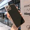 Anwendbar für iPhone14 einfarbig gerade Kante Galvanik TPU Handyhülle Apple 15 Silikon 6D Lasergravur All-inclusive 13 weiche Hülle