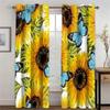 Vintage Pastoral Style Yellow Sunflower Curtains 2 Panels For Living Room Bedroom Kitchen Balcony Decorative Curtains