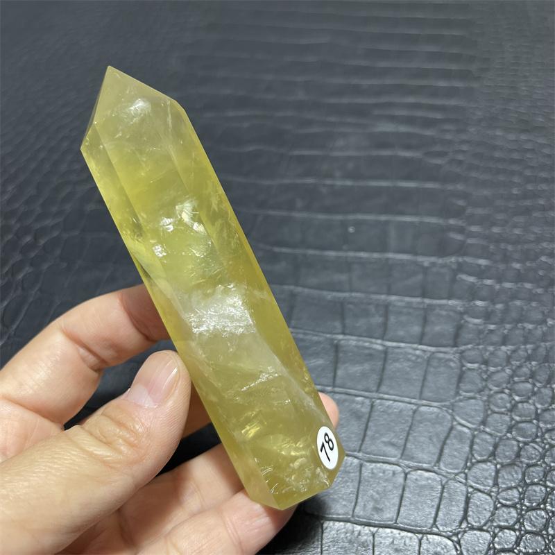 Natural Smoky Citrine Quartz Crystal Wand Single Pointed Quartz Stone Therapy Rod Magnetic Field Aggregation and Vertex