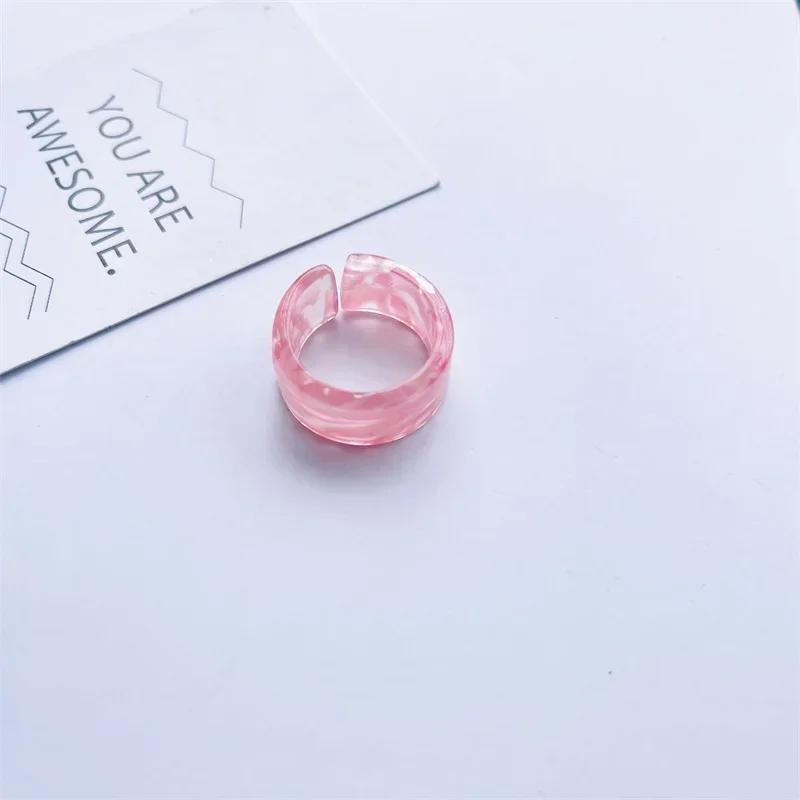

Colorful Open Marbling Ring Aesthetic Acetate Colorful Acrylic Thick Round Rings for Women Girls Jewelry Accessories Gifts