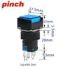 16mm Square Push Button Switch, Momentary/Latching, 3/5 Pins, 12/24V, With/Without Light (Model: LA16-11FZ)