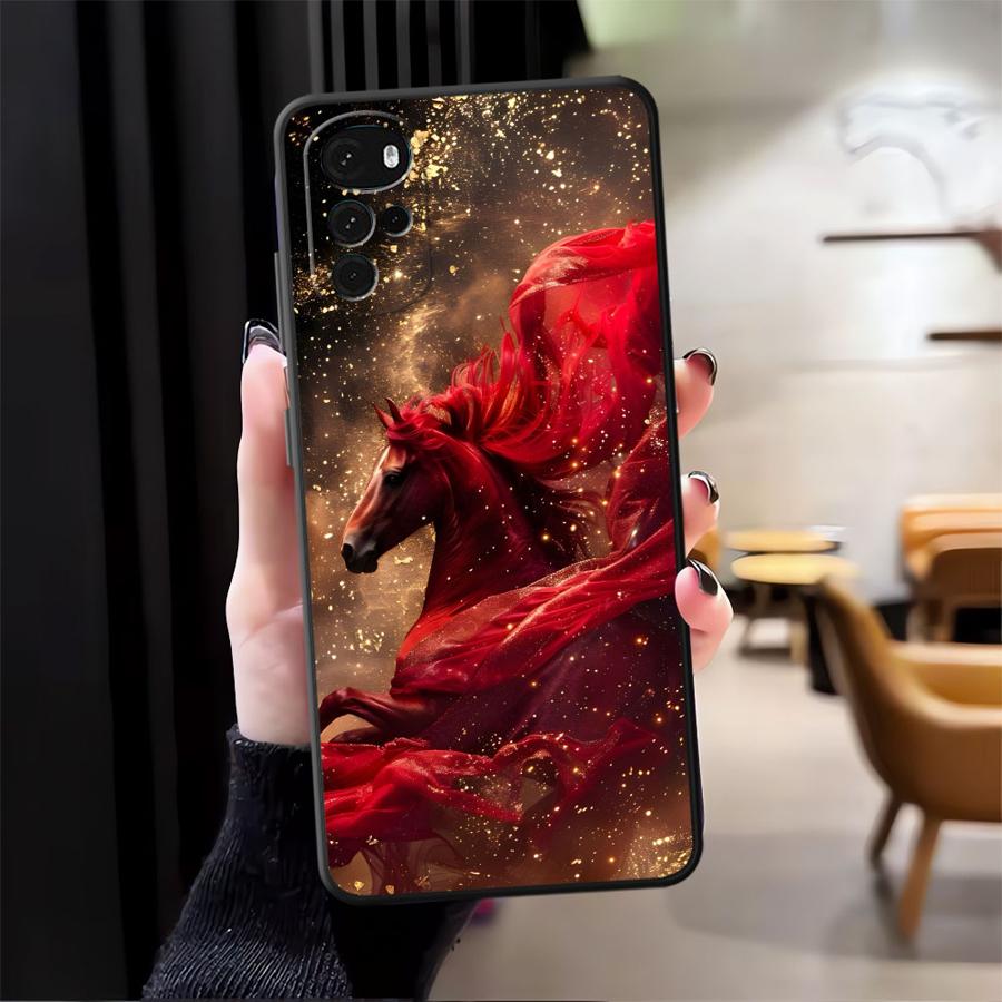 Case for Motorola Moto G50 G51 G73 G60s G53 G30 G52 Edge 20 Pro 30 Lite G71 G22 Edge40 G32 Phone Cover Cool Horse