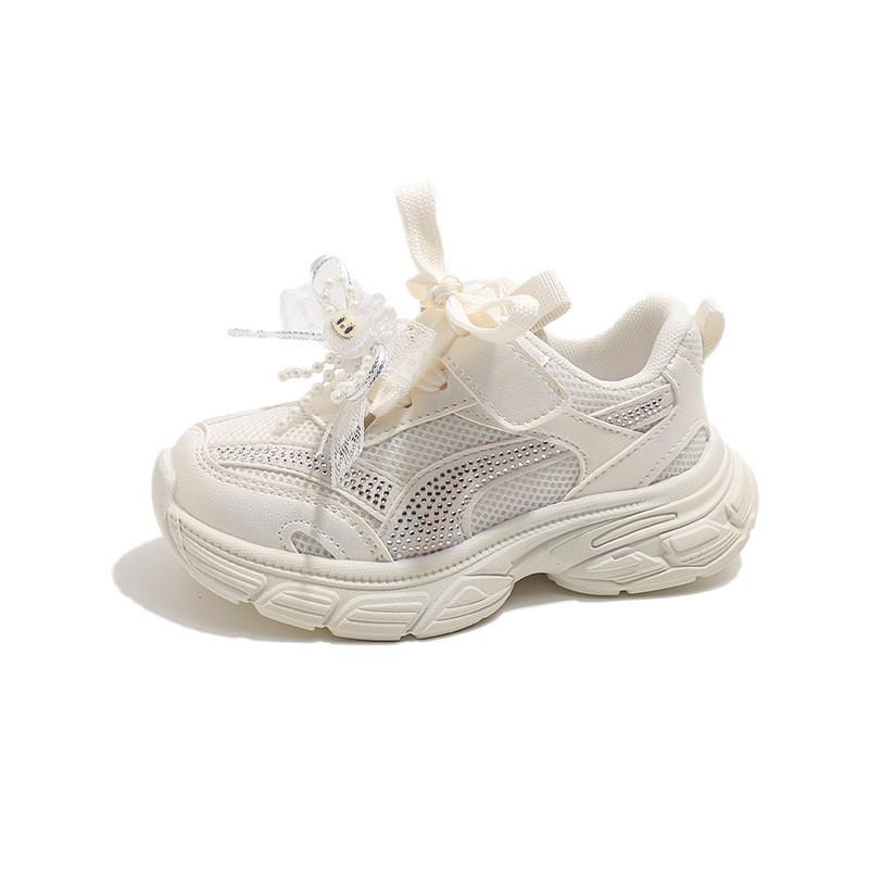 Girls Lightweight Mesh Running Shoes Fall Kids Princess Style Sneakers Comfortable Breathable Sport Footwear