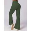 New Cross-Waist Sensual Sheer Yoga Pants Slimming High-Waisted Butt-Lifting Workout Fitness Solid-Colour Flared Trousers