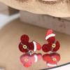 Cross-Border Acrylic Mickey Holiday Earrings: Christmas Hat Design, Simple & Versatile.