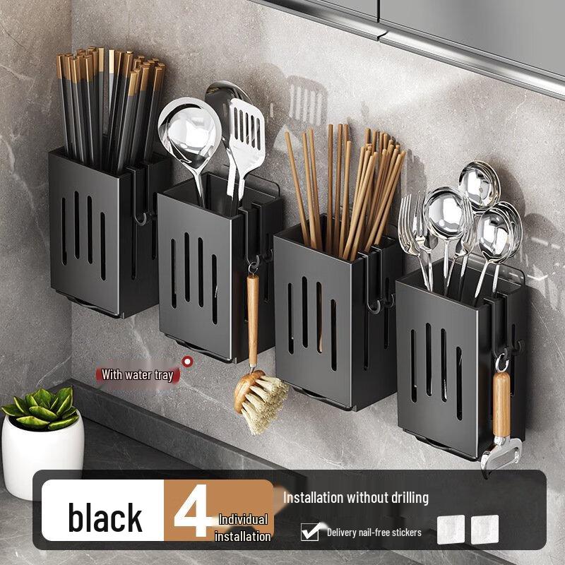 Zhi Shi Wandmontierter Abtropfhalter für Essstäbchen und Löffel