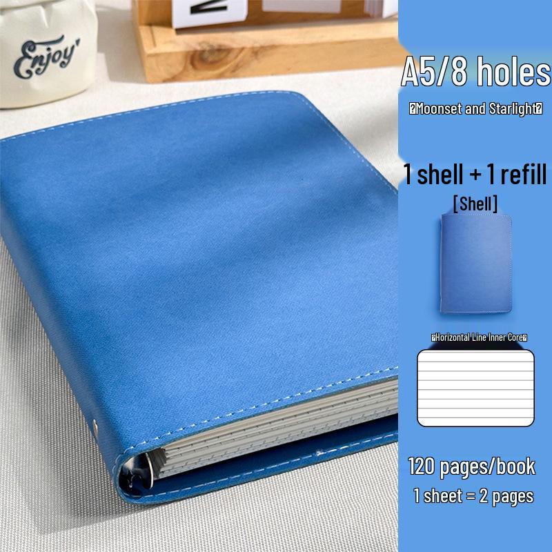 B5/A5 Loose-Leaf Leather Notebook with Removable Buckle - Perfect for Postgraduate Students